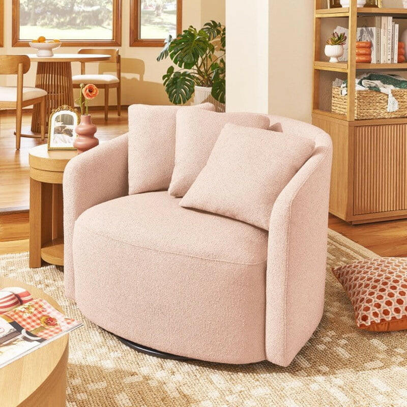 Drew Accent Chair by Drew Barrymore, Cream Boucle