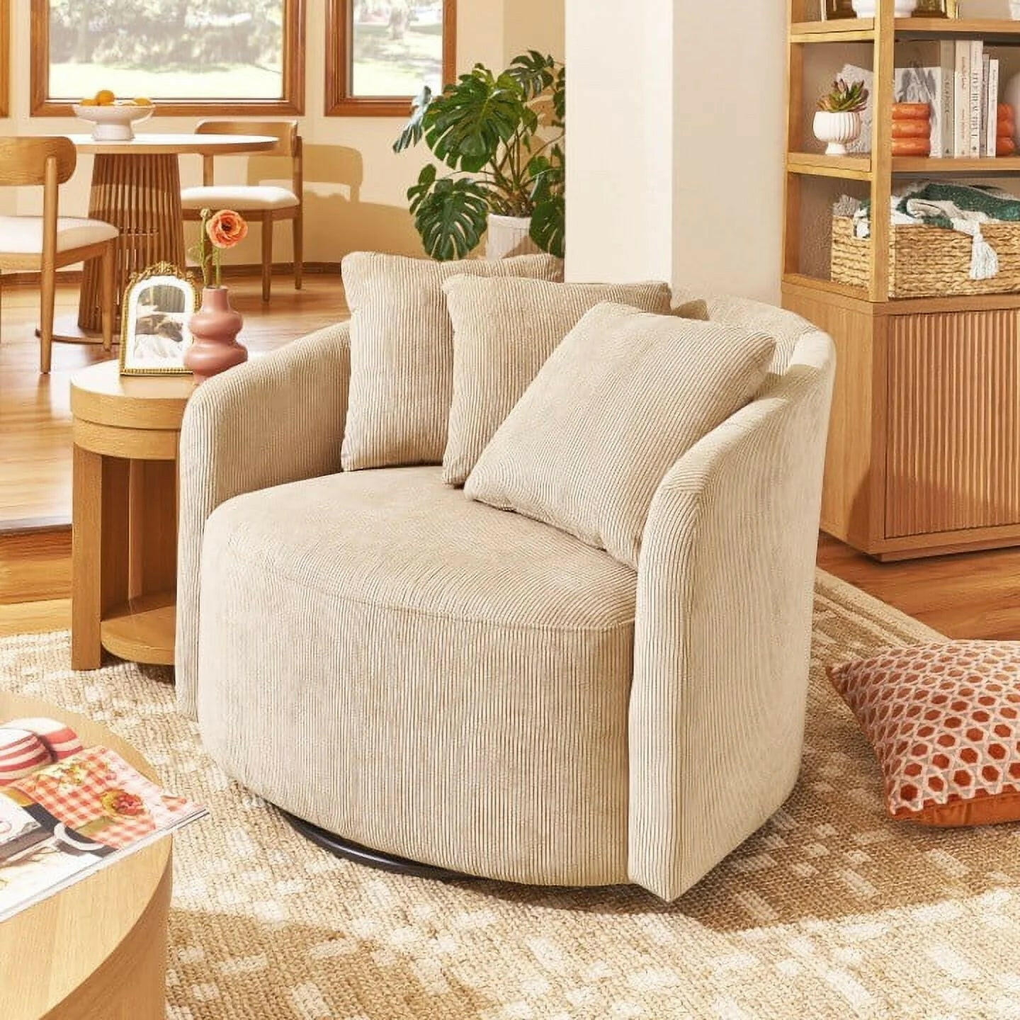 Drew Accent Chair by Drew Barrymore, Cream Boucle