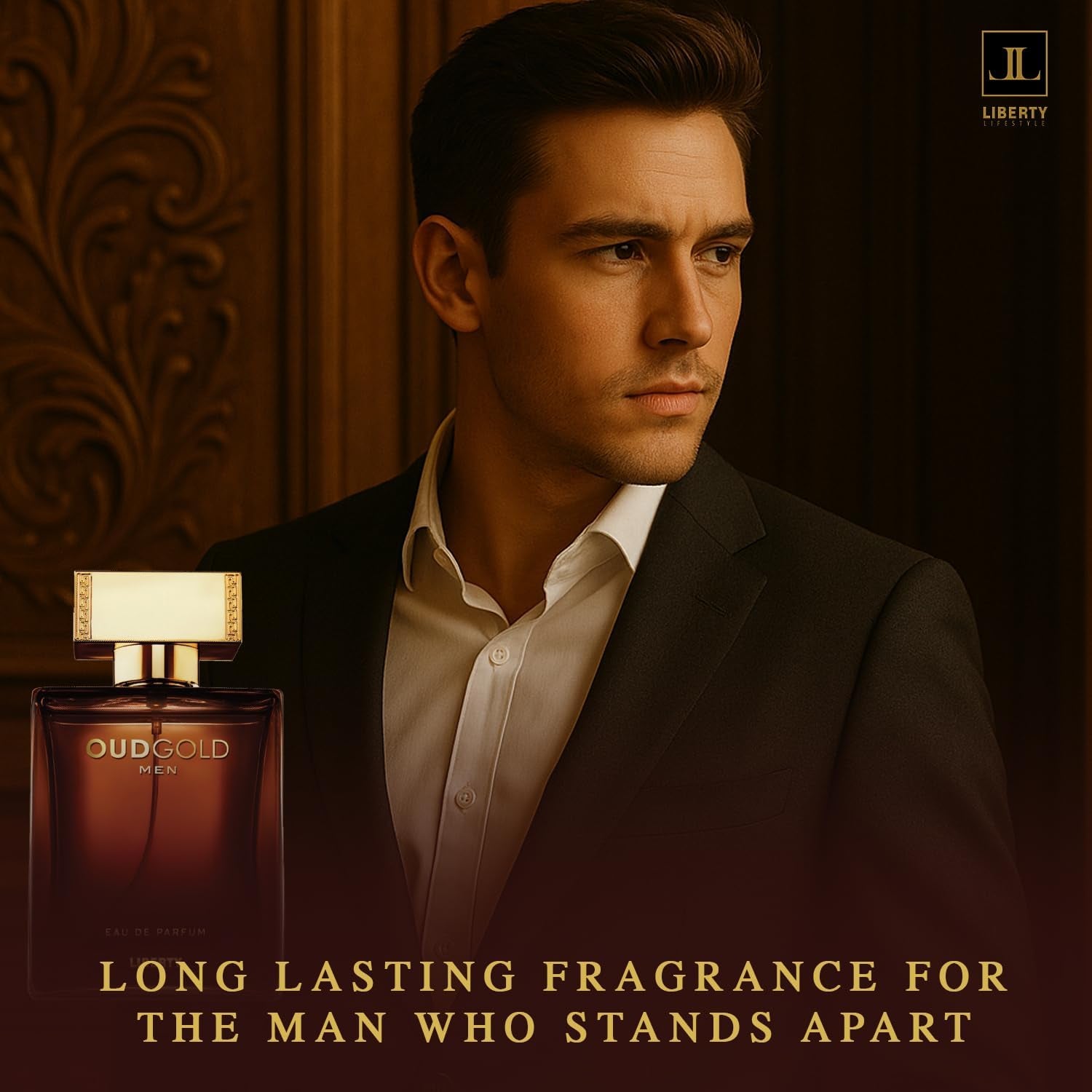 Oud Perfume for Men, 1.7 Oz Oud Gold Perfumes Long-Lasting Eau De Parfum, Luxury Woody Fragrance for Men, Perfume Spray