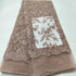 Exquisite African Embroidered Beaded Lace Fabric - High-Quality Nigerian Tulle for Bridal and Special Occasions - 1 Yard