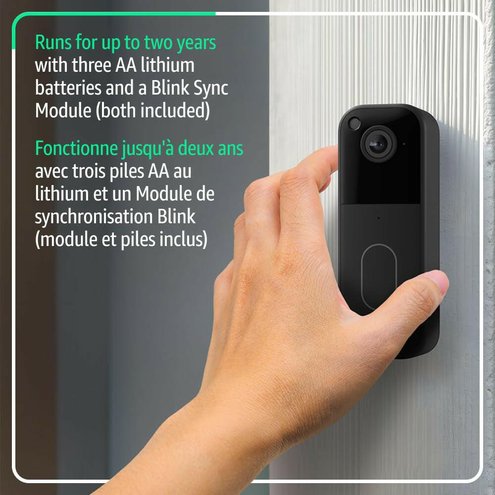 All-New  Video Doorbell – Head-To-Toe HD View, Two-Year Battery, Simple Setup. Sync Module Core Included – System (Black)