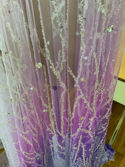 Madison African Lace Fabric 2021 French Heavy Beaded Lace Fabric Nigerian Sequins Embroidery Net Lace Fabrics for Bridal Dress