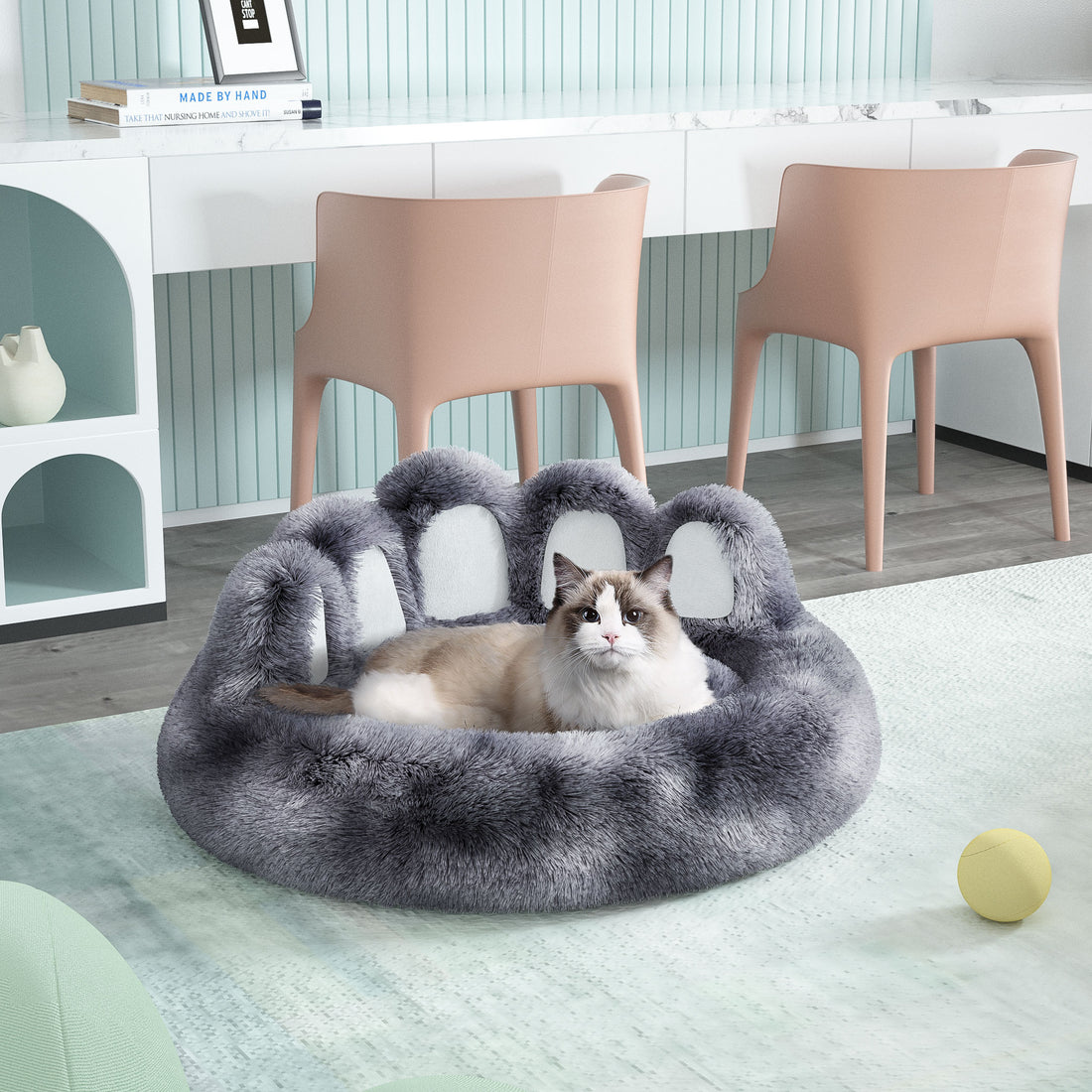 Cute Dog Bear Paw Shape Dog Bed, Dog Beds &amp; Furniture for Small and Medium Dogs, Cozy Plush Cute Cat Beds for Indoor Cats