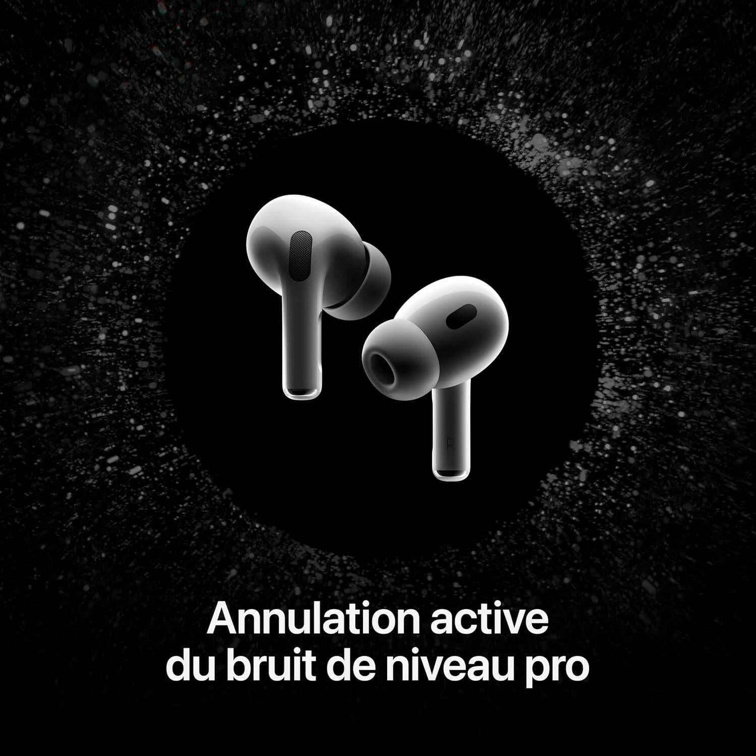 Airpods Pro 2 Wireless Earbuds, Bluetooth Headphones, Active Noise Cancellation, Transparency, Personalized Spatial Audio, High-Fidelity Sound, H2 Chip, USB-C Charging