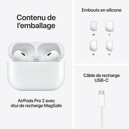 Airpods Pro 2 Wireless Earbuds, Bluetooth Headphones, Active Noise Cancellation, Transparency, Personalized Spatial Audio, High-Fidelity Sound, H2 Chip, USB-C Charging