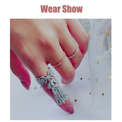 Famous Brand Royal Tassel Rings for Women Inlay Cubic Zirconia Adjustable Crown Ring Bague Femme AR015