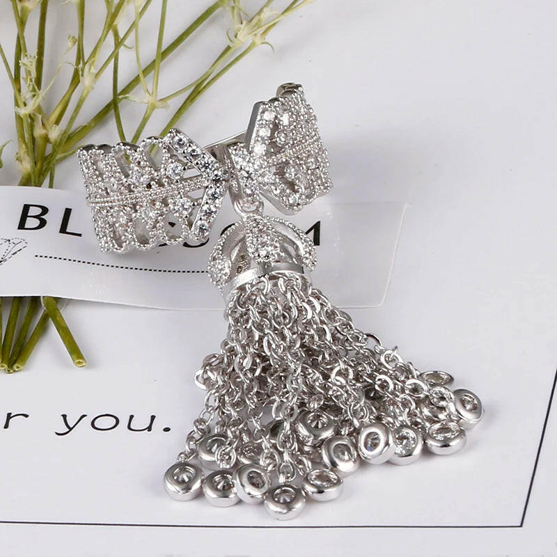 Famous Brand Royal Tassel Rings for Women Inlay Cubic Zirconia Adjustable Crown Ring Bague Femme AR015