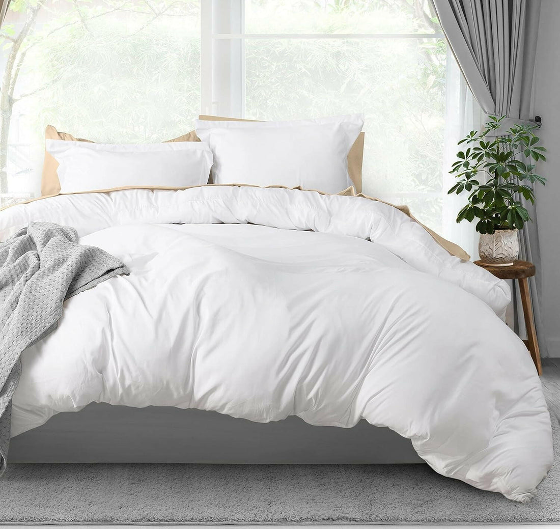 Duvet Cover Queen Size Set - 1 Duvet Cover with 2 Pillow Shams - 3 Pieces Comforter Cover with Zipper Closure - Soft Brushed Microfiber, 90 X 90 Inches (Queen, White)