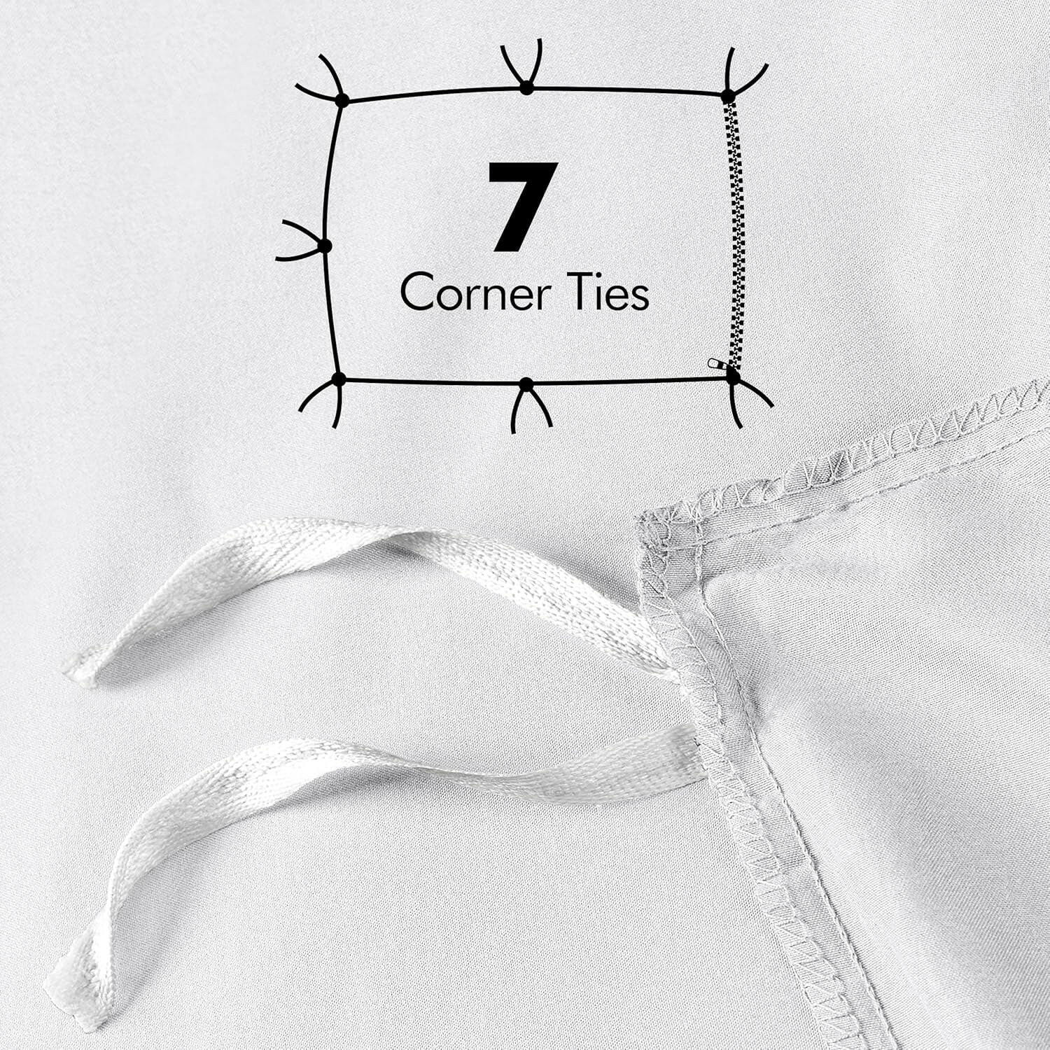 Duvet Cover Queen Size Set - 1 Duvet Cover with 2 Pillow Shams - 3 Pieces Comforter Cover with Zipper Closure - Soft Brushed Microfiber, 90 X 90 Inches (Queen, White)