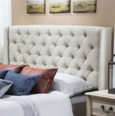 Elegant Fabric Wingback Headboard