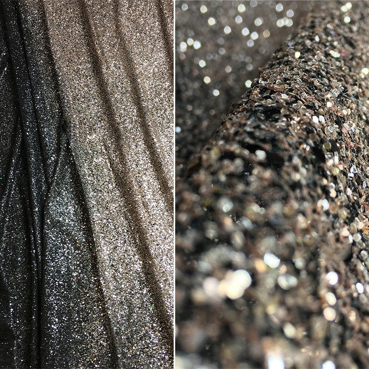 Bright And Full Version Of Black Gold Black Silver Hot Sequined Fabric