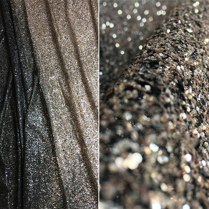Bright And Full Version Of Black Gold Black Silver Hot Sequined Fabric