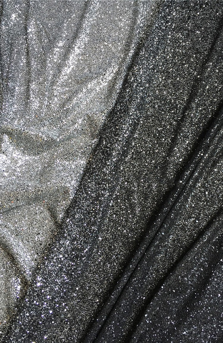 Bright And Full Version Of Black Gold Black Silver Hot Sequined Fabric