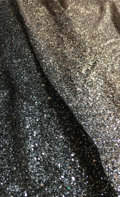 Bright And Full Version Of Black Gold Black Silver Hot Sequined Fabric