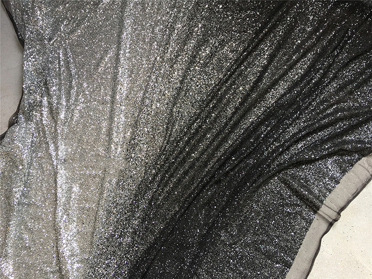 Bright And Full Version Of Black Gold Black Silver Hot Sequined Fabric