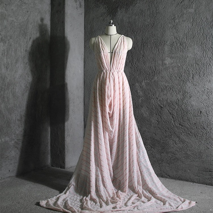 Hanfu Embroidery Flower High-end Chiffon Fabric Dress Clothing