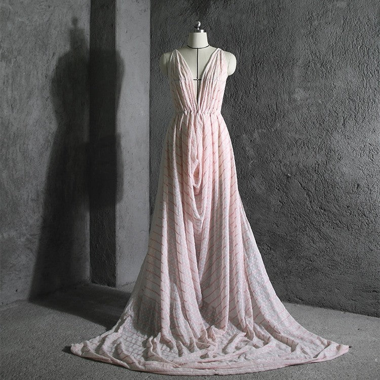 Hanfu Embroidery Flower High-end Chiffon Fabric Dress Clothing