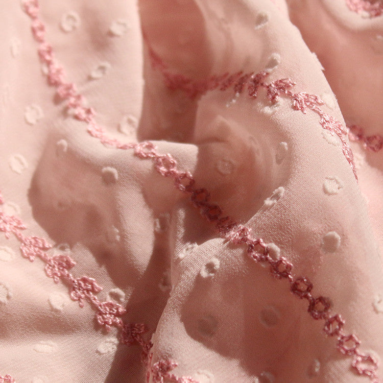 Hanfu Embroidery Flower High-end Chiffon Fabric Dress Clothing